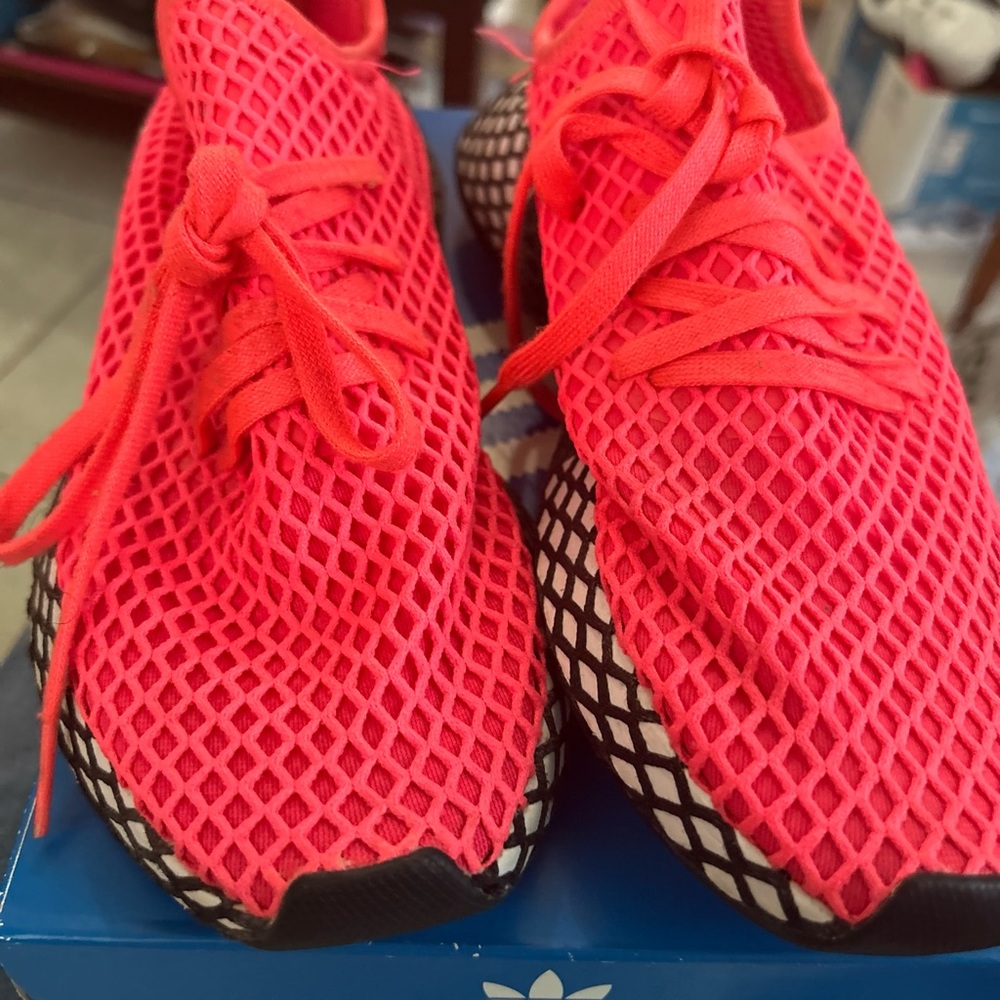 Adidas Bright Red Mesh Trainers just need a New insoles, but outside are like Ne